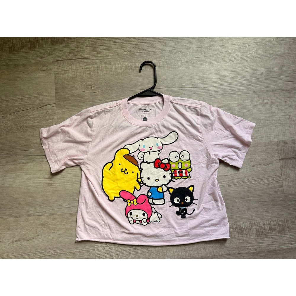 Pink light Hello Kitty friends crop‎ boxy tee shirt women's medium - Picture 2 of 7